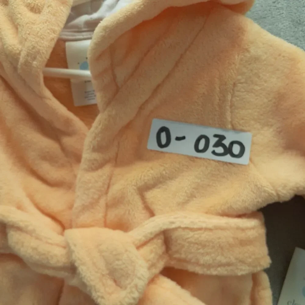 Cloud Island Baby 6-9 months Fox Plush Hooded Bath Robe Peachy Orange NWT